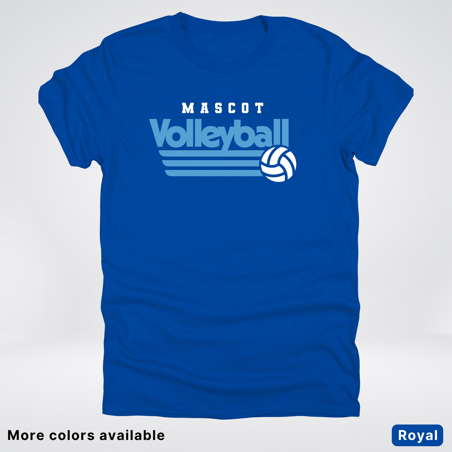 Custom Mascot – Light Blue - Volleyball Design 57 - T-Shirt