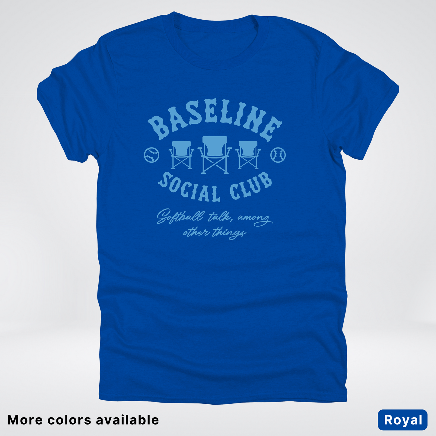 Baseline Social Club Softball – Light Blue Design - T-Shirt