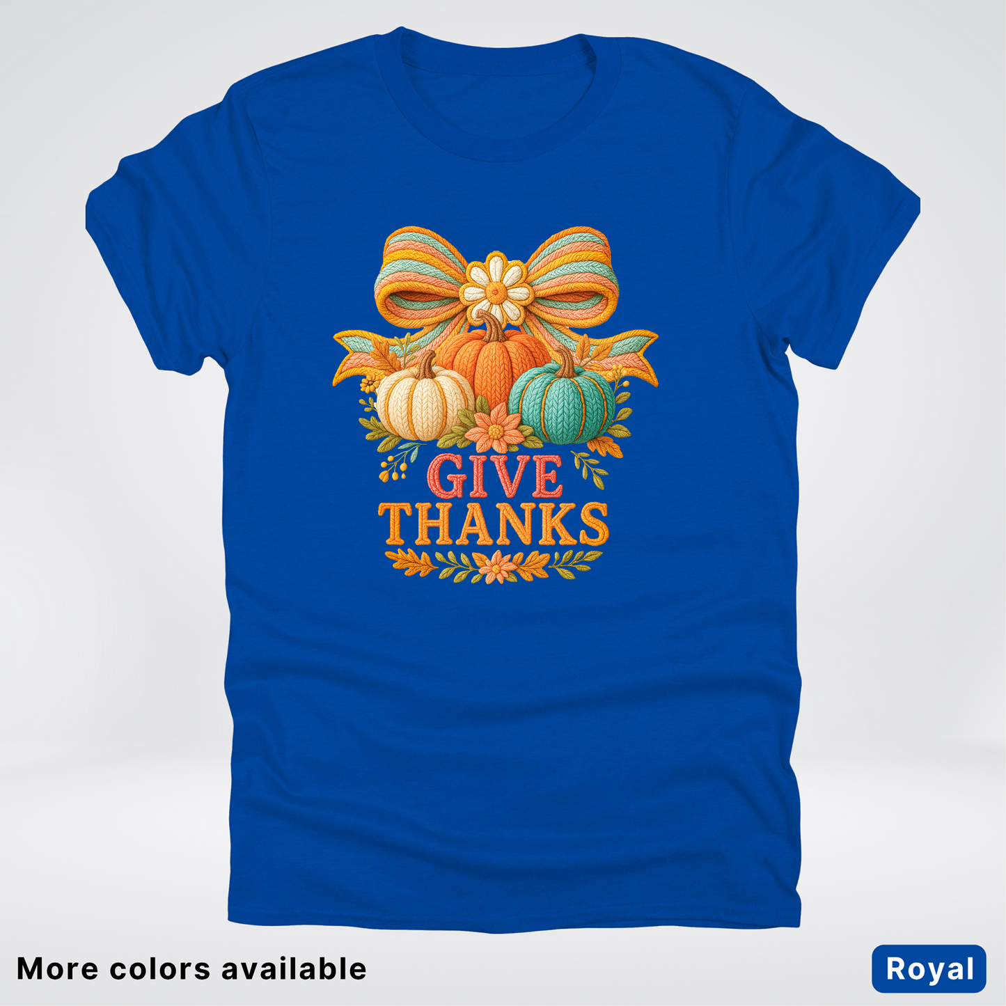 Give Thanks Crochet Thanksgiving Fall Pumpkin - T-Shirts