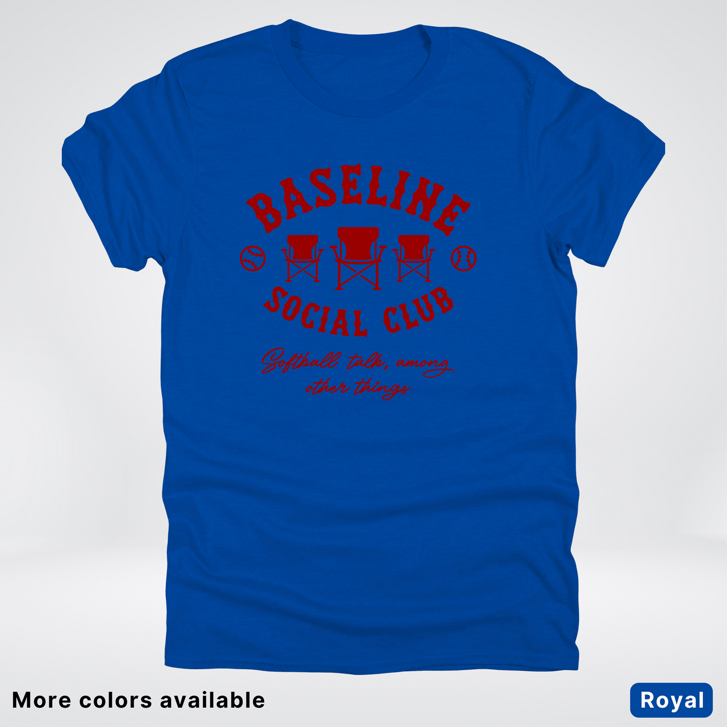 Baseline Social Club Softball – Maroon Design - T-Shirt
