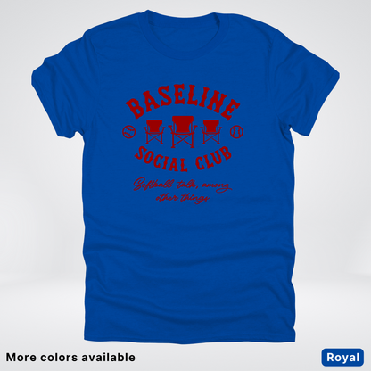 Baseline Social Club Softball – Maroon Design - T-Shirt