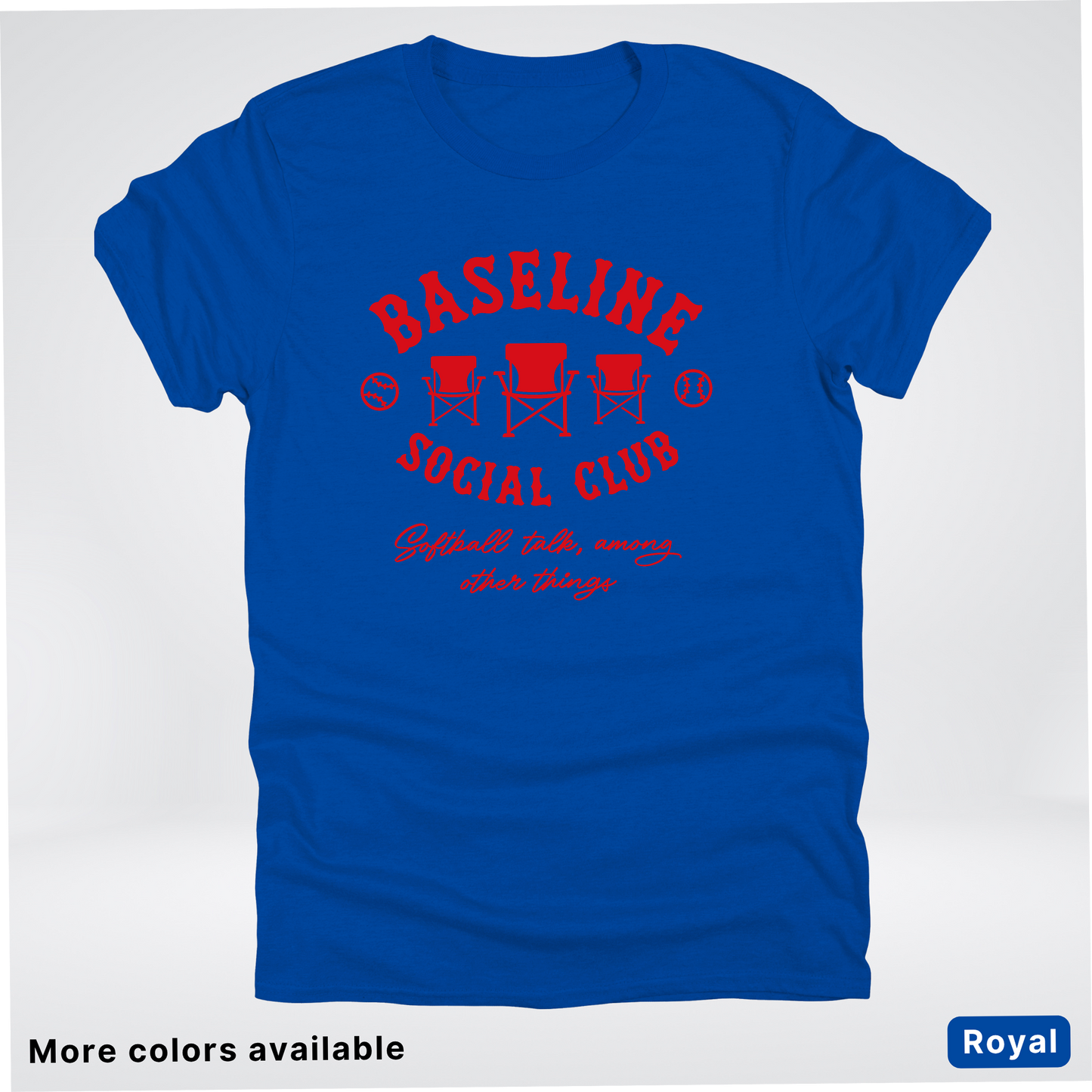 Baseline Social Club Softball – Red Design - T-Shirt