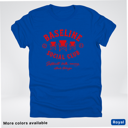 Baseline Social Club Softball – Red Design - T-Shirt