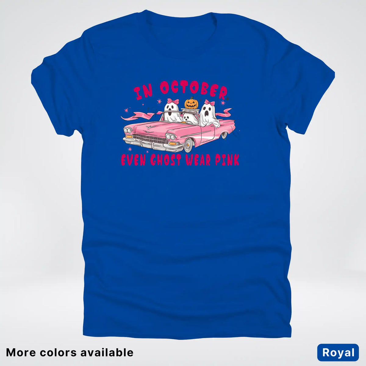 In October Even Ghost Wear Pink Breast Cancer Awareness  T-Shirt