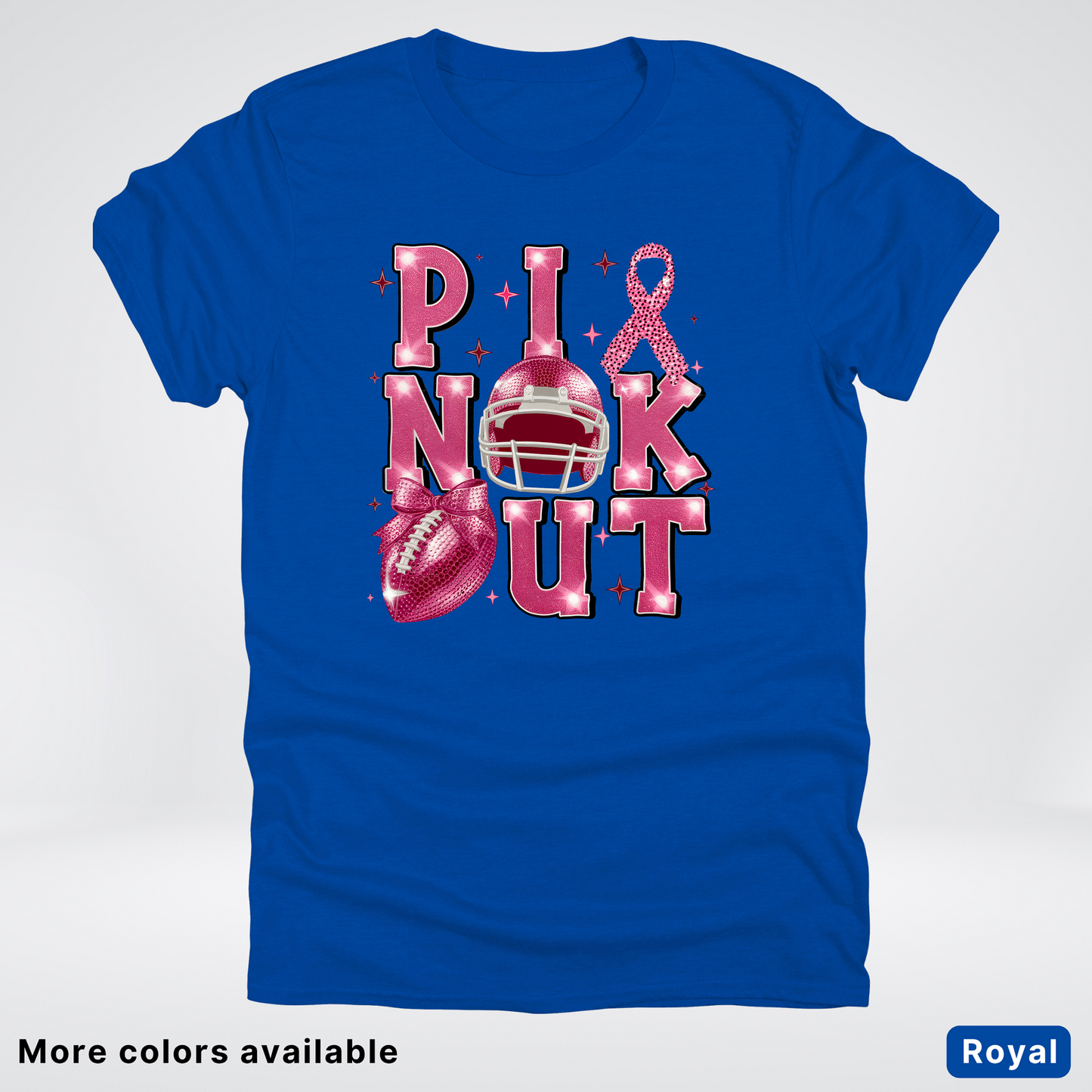 Pink Out Football Coquette Glitter Helmet 02 T-Shirt