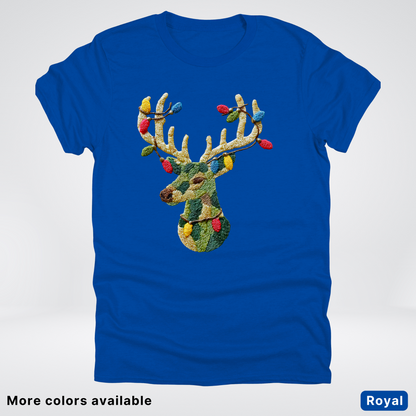 Festive Light-Up Reindeer Hook Yard Faux - T-Shirt