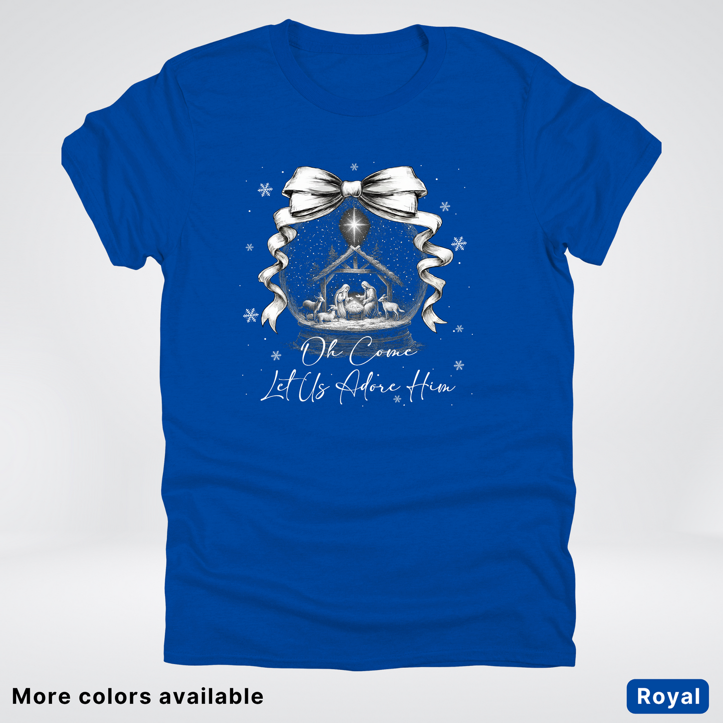 Oh Come Let Us Adore Him Nativity - T-Shirt