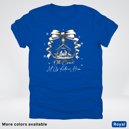 Oh Come Let Us Adore Him Nativity - T-Shirt