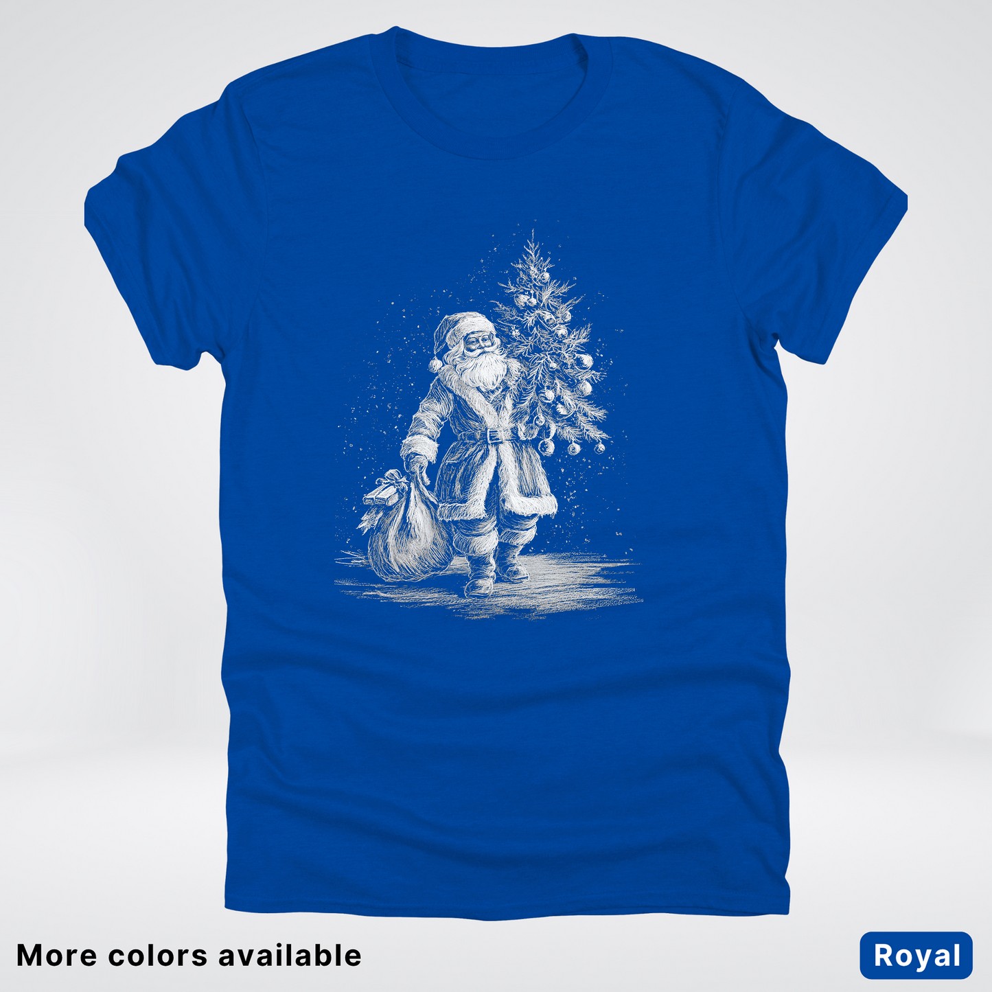 Vintage Santa with Christmas Tree - T-Shirt
