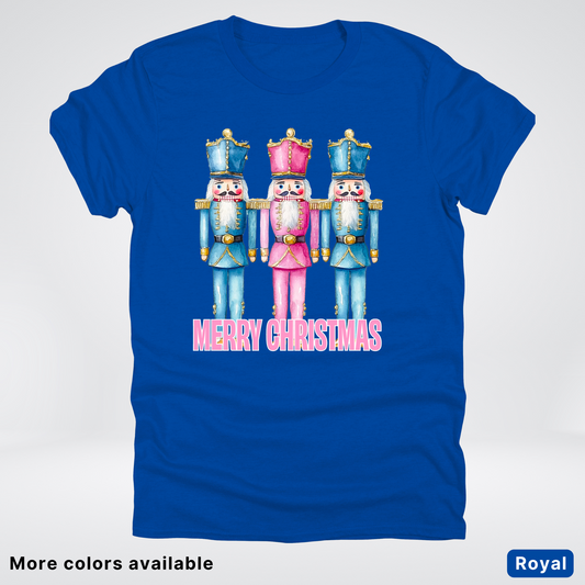 Merry Christmas Pastel Nutcrackers - T-Shirt