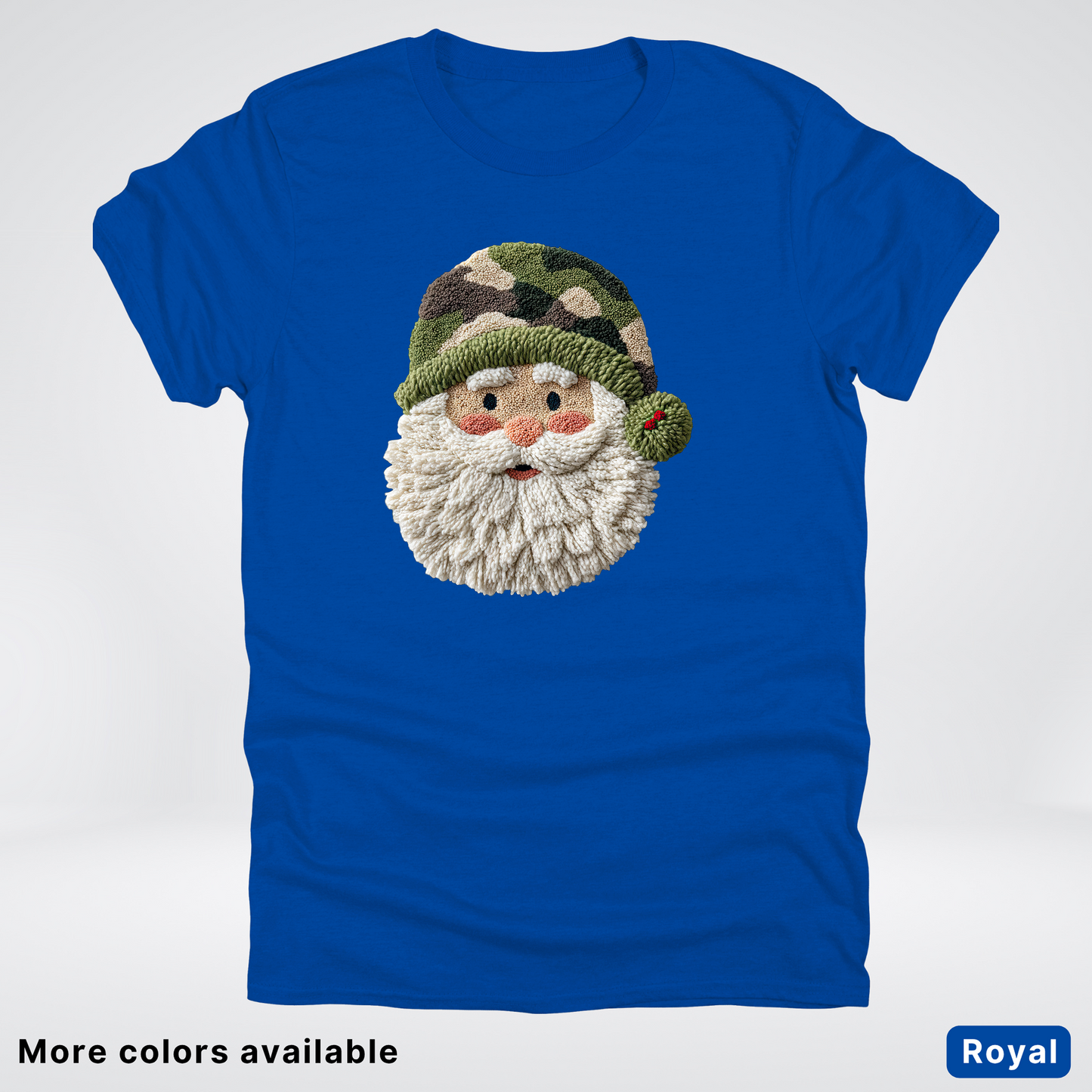 Woodland Santa Face (Hook Yard Faux Texture) - T-Shirt