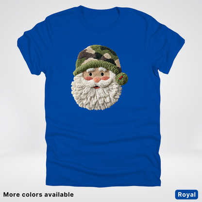Woodland Santa Face (Hook Yard Faux Texture) - T-Shirt