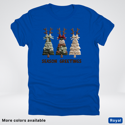 Rustic Christmas Tree Trio (Hook Yard Faux Look) - T-Shirt