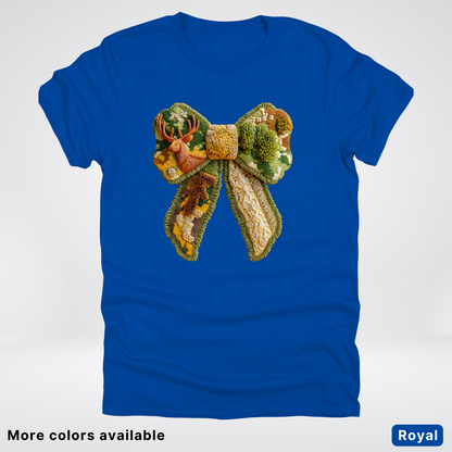 Forest Berry Bow Hook Yard Faux Look - T-Shirt