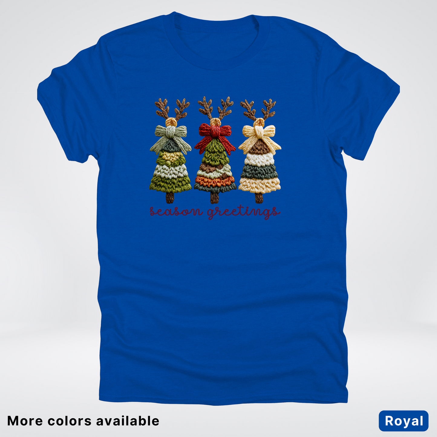 Season Greetings Reindeer Trees Hook Yard Faux - T-Shirt