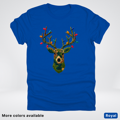 Rustic Reindeer Lights – Hook Yard Faux Texture - T-Shirt