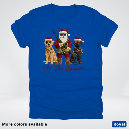 Tis The Season Hunting Santa Hook Yard Faux - T-Shirt