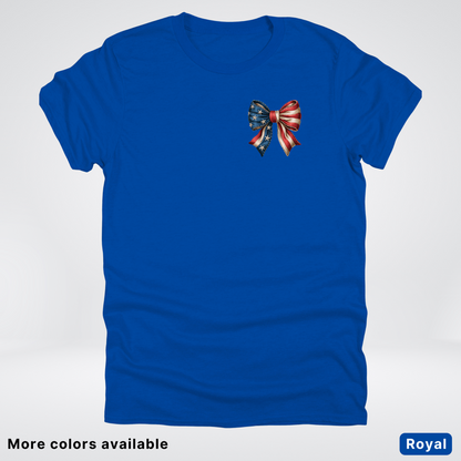 USA Flag Coquette Bow - 4th Of July Design 02 T-Shirt