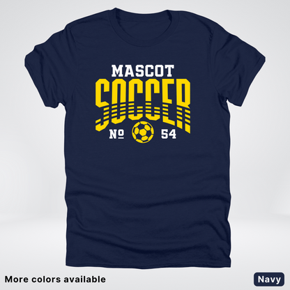 Custom Mascot & Number – Gold Design 04 - Soccer T-Shirt