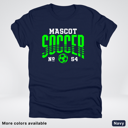 Custom Mascot & Number – Green Design 08 - Soccer T-Shirt