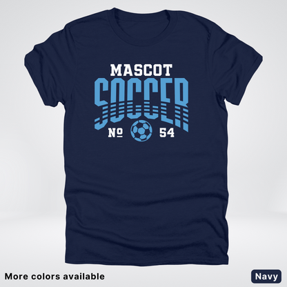 Custom Mascot & Number – Light Blue Design 10 - Soccer T-Shirt