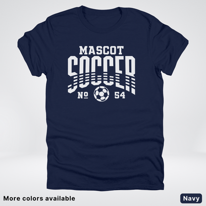 Custom Mascot & Number – White Design 12 - Soccer T-Shirt
