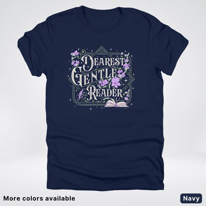 Dearest Gentle Reader – Vintage Floral Book Lover Graphic - T-Shirt