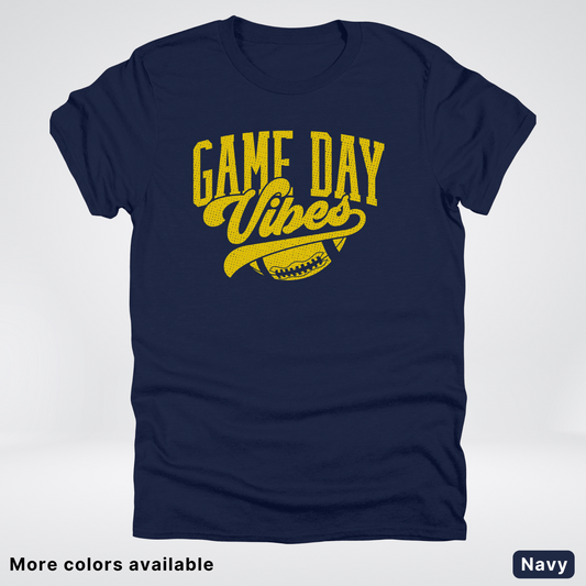 Game Day Vibes - Gold Design - Football T-Shirt