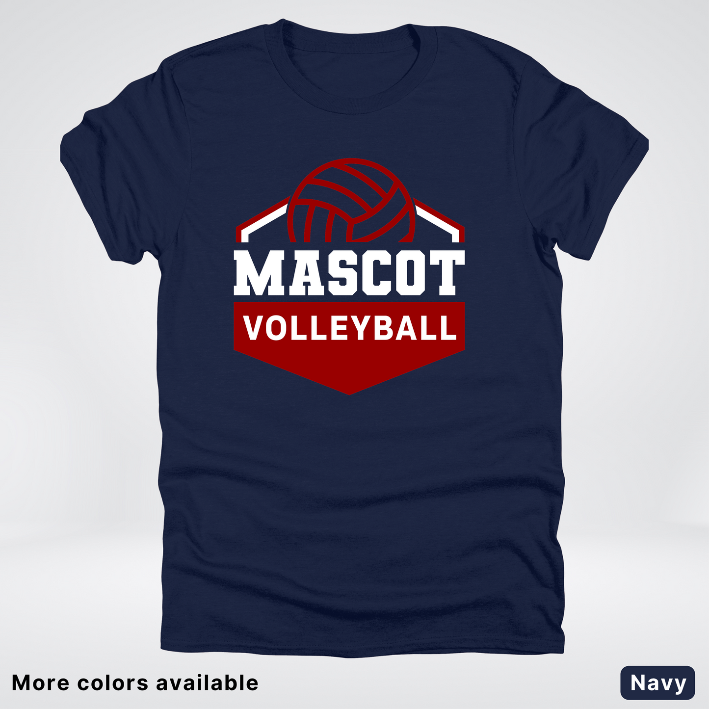 Custom Mascot - Maroon - Volleyball Design 69 - T-Shirt