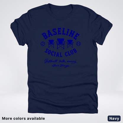 Baseline Social Club Softball – Navy Design - T-Shirt