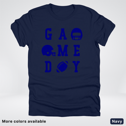 Game Day Football 3 x 3 - Navy Design - T-Shirt