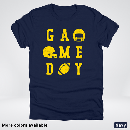 Game Day Football 3 x 3 - Gold Design - T-Shirt