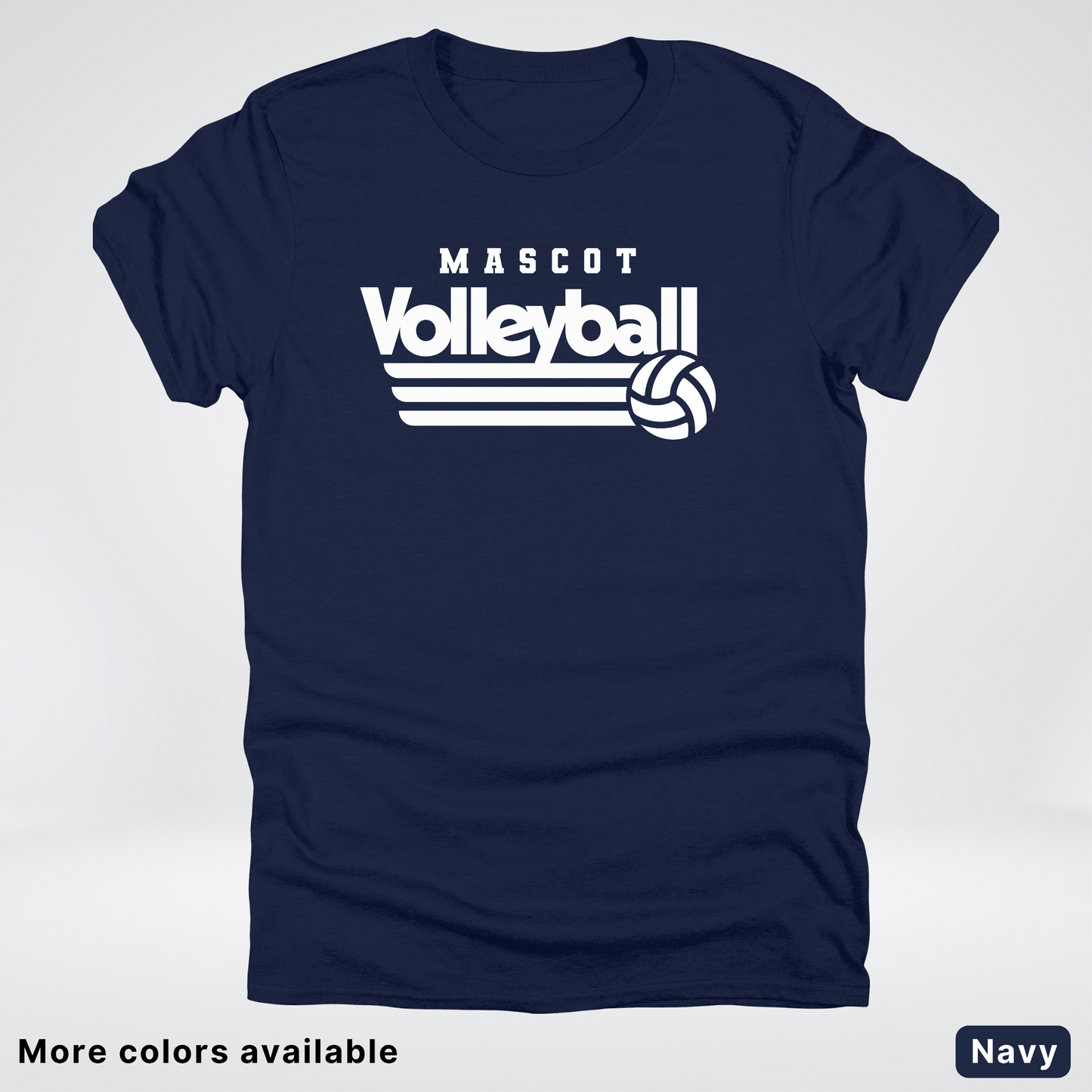 Custom Mascot - White - Volleyball Design 48 - T-Shirt