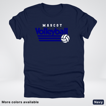 Custom Mascot - Navy - Volleyball Design 56 - T-Shirt