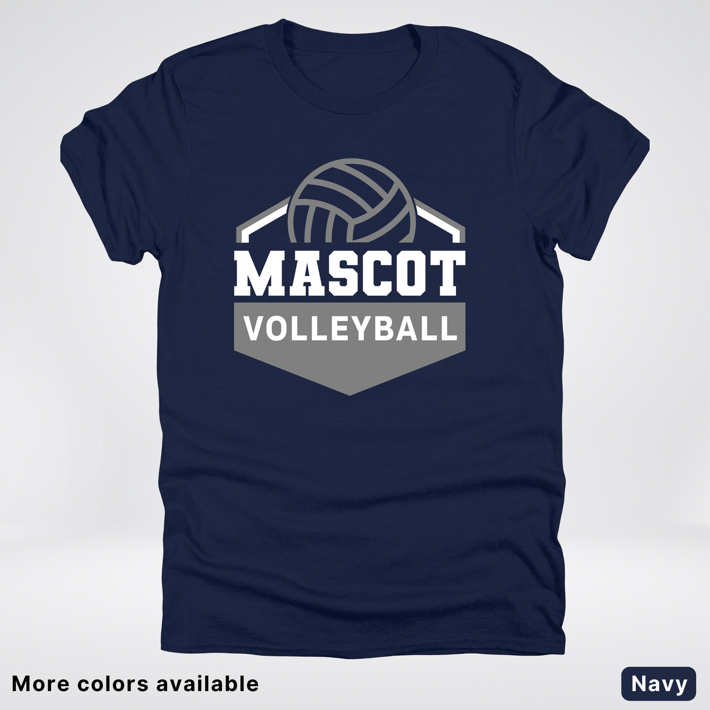 Custom Mascot - Gray - Volleyball Design 61 - T-Shirt