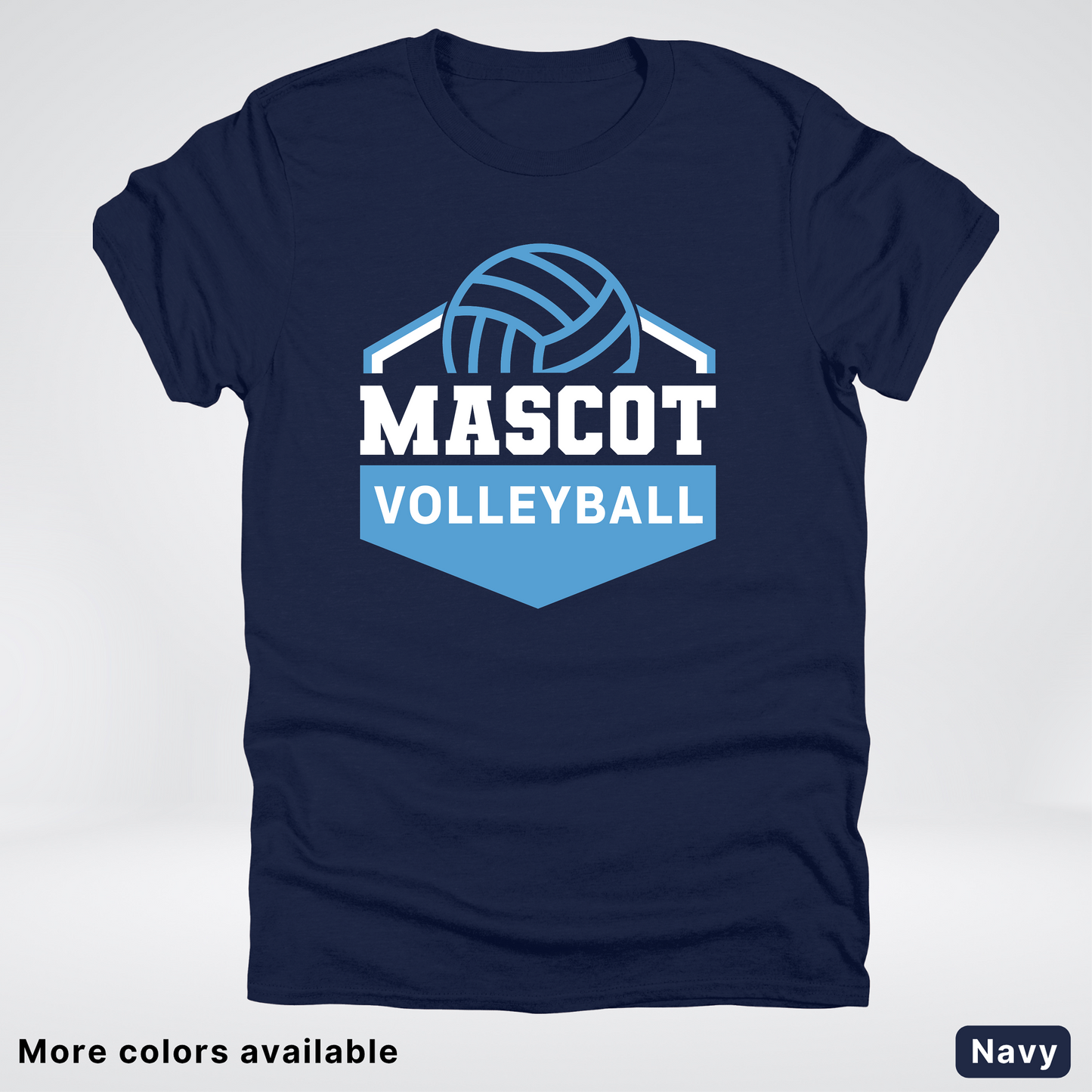Custom Mascot – Light Blue - Volleyball Design 68 - T-Shirt