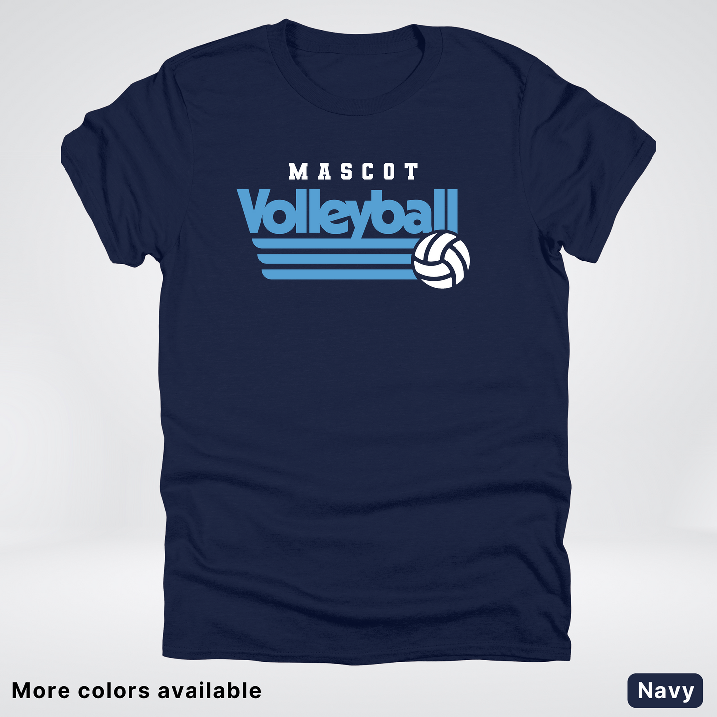 Custom Mascot – Light Blue - Volleyball Design 57 - T-Shirt