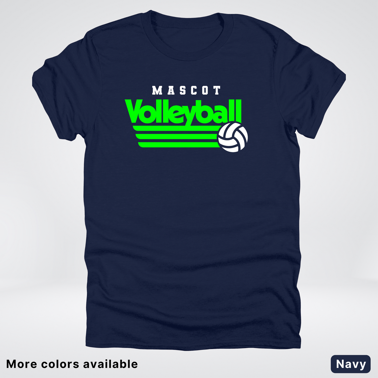 Custom Mascot - Green - Volleyball Design 55 - T-Shirt
