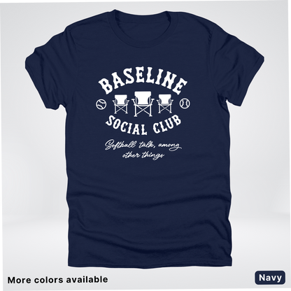 Baseline Social Club Softball – White Design – T-Shirt