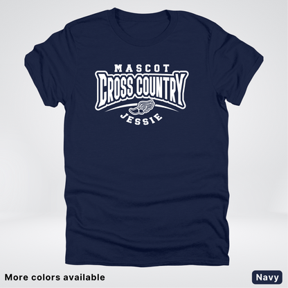 Custom Mascot & Name – White Design – Cross Country 02 - T-Shirt