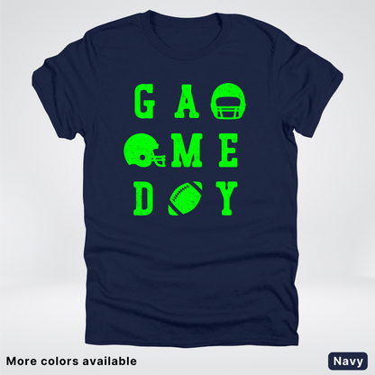 Game Day Football 3 x 3 - Green Design - T-Shirt