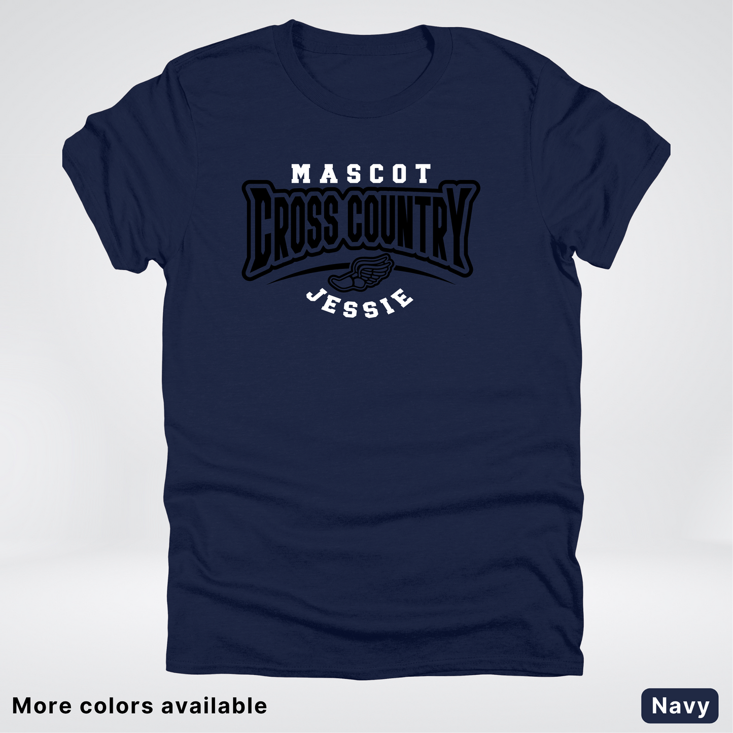 Custom Mascot & Name – Black Design – Cross Country 03 - T-Shirt