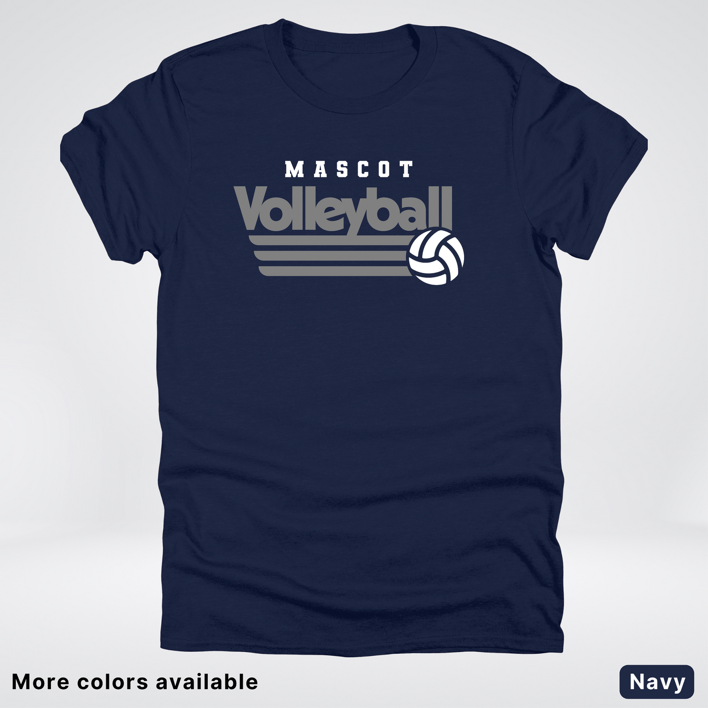 Custom Mascot - Gray - Volleyball Design 49 - T-Shirt