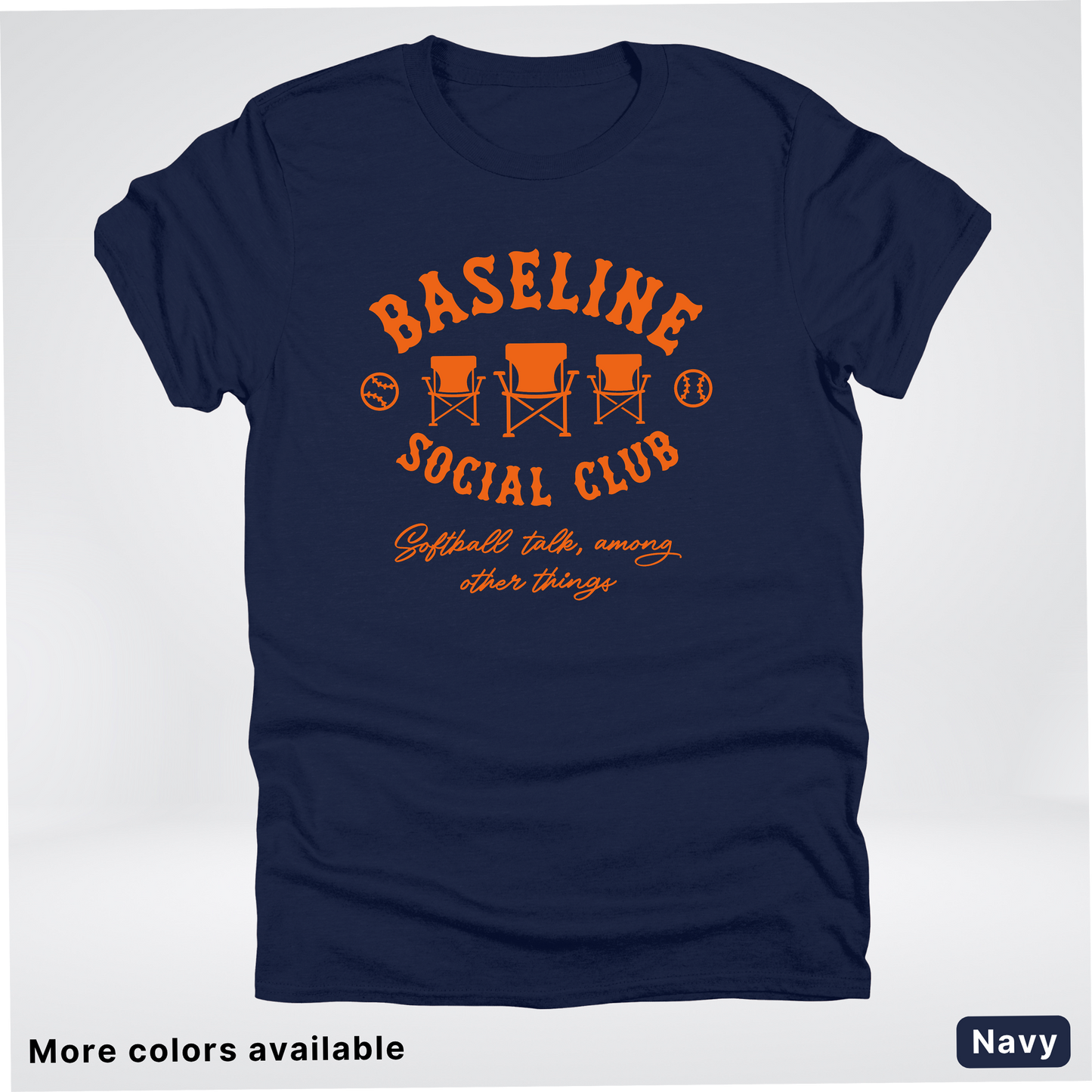 Baseline Social Club Softball – Orange Design - T-Shirt