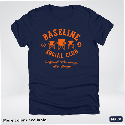 Baseline Social Club Softball – Orange Design - T-Shirt