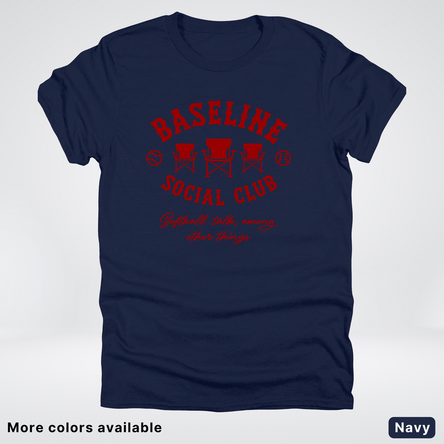 Baseline Social Club Softball – Maroon Design - T-Shirt
