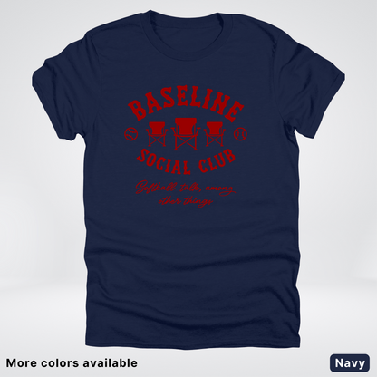 Baseline Social Club Softball – Maroon Design - T-Shirt