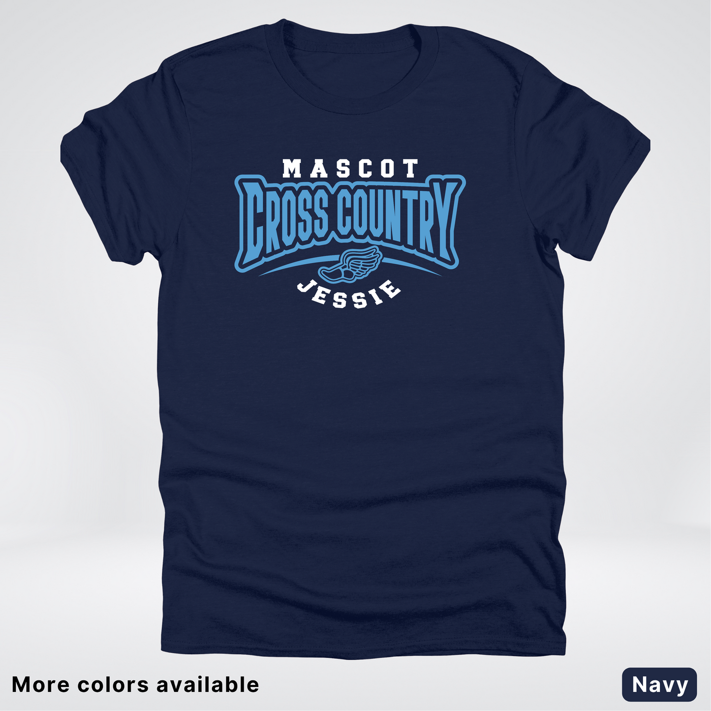 Custom Mascot & Name – Light Blue Design – Cross Country 11 - T-Shirt