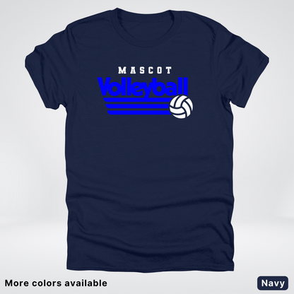 Custom Mascot - Blue - Volleyball Design 51 - T-Shirt
