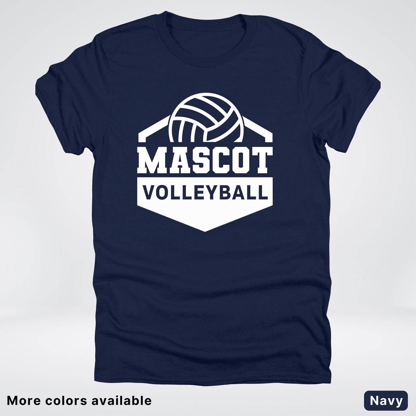 Custom Mascot - White - Volleyball Design 60 - T-Shirt